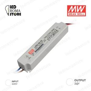 ALIMENTATORE SWITCHING MW 18W 24V DC 0.75A IP 67 MEAN WELL LPH-18-24 - Foto 1 di 1