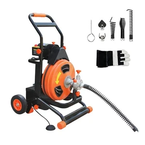 KANG Drain Cleaner, Drain Auger Cleaner, 1/2" x 100Ft Snake Machine, Auto Feed - Picture 1 of 9