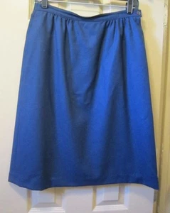 SZ 4 PENDLETON WOOLEN MILLS WOMENS NAVY BLUE 100% WOOL PENCIL SKIRT, POCKETS EUC - Picture 1 of 4
