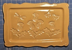 Cerámica artística Julie Tosch piedra blanca, amarillo ~ cardo, libélula, bandeja mariposa - Imagen 1 de 3