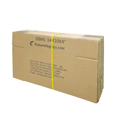 20PK 14X10X4" Shipping Box Cardboard Singlewall BF150 Mail Packaging E-Commerce - Image 1 of 4
