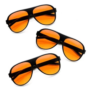 3Pc BLUE LIGHT BLOCKER Amber Lenses SUNGLASSES UV Men Women Glasses Eyewear Sun - Picture 1 of 1