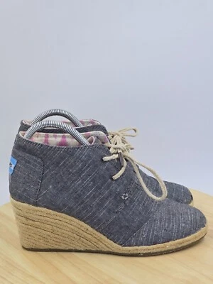Zapatos botín de cuña Tom’s 'Desert' cambray para mujer talla 8,5 Foto 1 de 4
