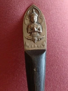 Thailand Buddha mit Holzgriff Vintage Löffel - Sammlerstück - Bild 1 von 5