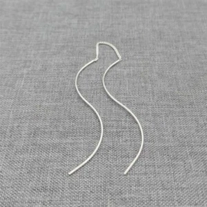 2prs of 925 Sterling Silver U Earring Threader Ear Wire Thread Earring Component - Picture 1 of 6
