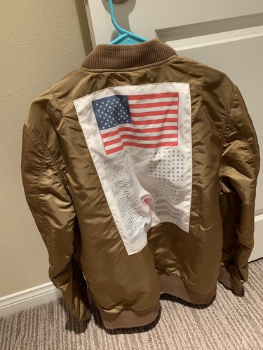 GIACCA MILITARE SUPREME BLOOD CHIT REVERSIBILE MA 1 SCATOLA ORO LOGO M65 A2 DECK L