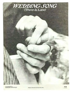 WEDDING SONG There is Love w/ Lyrics Piano Sheet Music Warner Bros Vintage 1970 - Picture 1 of 3