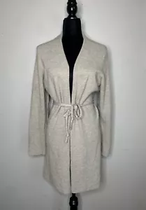 Ann Taylor Long-Cardigan Pullover Wolle Kaschmir mit Gürtel beige Damen Gr. XL - Bild 1 von 8