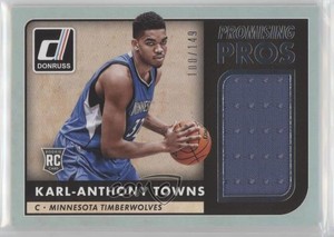2015 Donruss Promising Pros Jumbo Swatches /149 Karl-Anthony Towns #4 Rookie RC