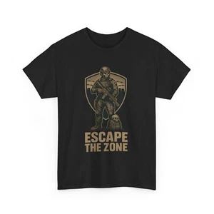 Escape the Zone Tactical T-Shirt FPS Skull Operator Military Survival Gamer Tee - Picture 1 of 15