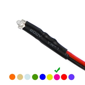 20 Stück Verkabelte pre Wired LED Dioden Rosa Klare Linse 6V 1.8mm - Bild 1 von 4