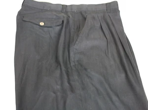 JOSEPH & FEISS Black Silk Walking Short Pleated  Mini Herringbone Waist 36 - Picture 1 of 9
