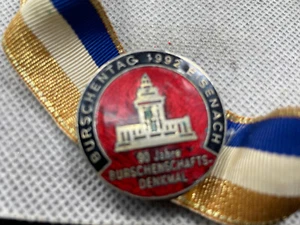 Bandknopf  Coleur Studentika Burschentag 1992 Eisenach Langmarck Ehrenmahl - Bild 1 von 4