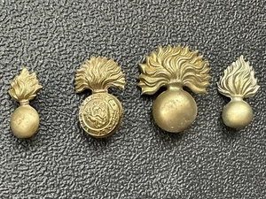 Lot of 4 badges including Royal Inniskilling Fusiliers bi-metal WWI collar - Picture 1 of 10
