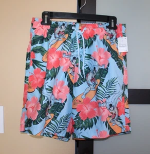 Batman Men's Swim Shorts - Size Small - Hawaiian Floral Surf Beach Vacation - Picture 1 of 9