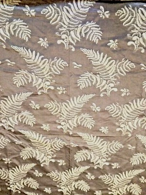 Silk Damask Upholstery Fabric Formal Fern 61”W x 124” L  French Lavender Grey - Image 1 of 4