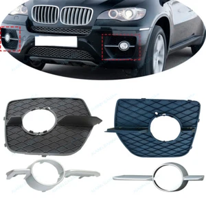 Front Fog Driving Light Cover Grille W/ Trim t For BMW X6 E71 2008-2014,L&R,4pcs - Picture 1 of 11