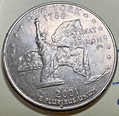 2001 D New York State Washington Quarter 25C 7705N - Image 1 of 3
