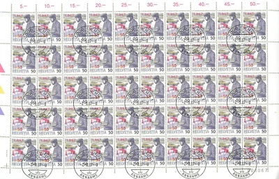 6. Switzerland 1987 Definitive Issues block of 50 - Image 1 of 2