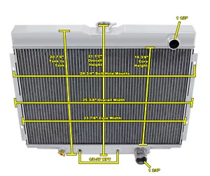 4 Row CA Aluminum Radiator For 67-69 Ford 24" Core - Imagen 1 de 7