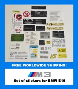 Juego de calcomanías para BMW E46 M3 Cabrio/Coupe Pre/Post FL Sticker youngtimer ¡EXCELENTE! - Imagen 1 de 11