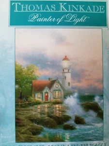 Thomas Kinkade Maler des Lichts Leuchtfeuer der Hoffnung Leuchtturm 300-teiliges Puzzle NEU - Bild 1 von 6