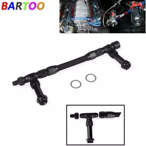 Kit de línea de combustible de carbohidratos trenzado AN8 negro anodizado trenzado doble alimentación Holley 4150 - Imagen 1 de 6