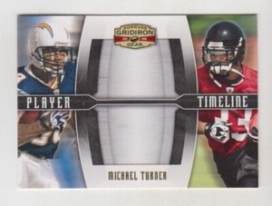 Michael Turner 2008 DONRUSS GRIDIRON GEAR PLAYER TIMELINE GOLD PARALLEL /500