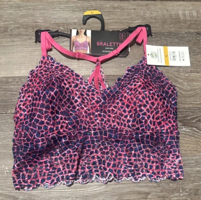 Bralette de encaje No Boundaries Longline acolchado fucsia geométrico juniors grande Foto 1 de 3