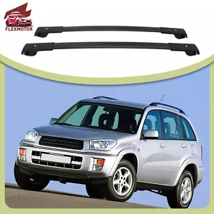 Barra transversal de aluminio negra 2 piezas apta para portaequipajes de techo Toyota RAV4 2005-2012 - Imagen 1 de 21