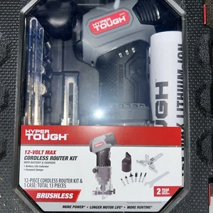 Hyper Tough 12-Volt Max Cordless Router Kit 12-Pieces 80016 🆕 - Picture 1 of 2