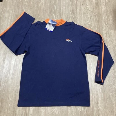 Camisa Broncos M NUEVA 90s 00s Y2k Denver NFL Día del Juego Manga Larga Cuello Simulado Camiseta Foto 1 de 4