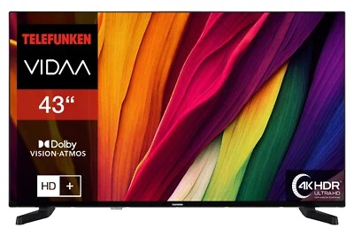 Telefunken 43 Zoll Fernseher VIDAA Smart TV 4K UHD HDR Dolby Vision D43U790B2CW - Bild 1 von 4