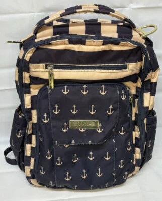 JuJuBe Be Right Back Backpack Diaper Bag +BONUS Commodore Stripe Nautical Anchor - Image 1 of 4