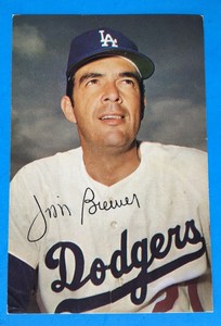 1971 TICKETRON LOS ANGELES DODGERS TEAM ISSUE JIM BREWER EX-MT TOUGH