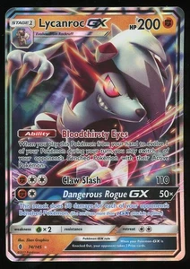 Pokemon TCG Lycanroc GX Ultra Rare Holo Full Art SM Guardians Rising 47/145 NM - Picture 1 of 2