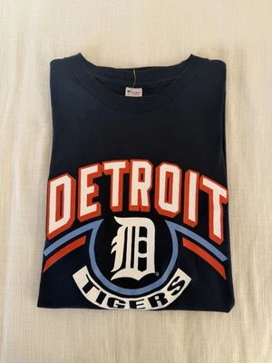 Camiseta De Colección Años 80 Campeón Detroit Tigers MLB Azul Marino Puntada Única Talla XL Alta Para Hombres Foto 1 de 4