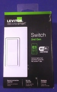 NEW - LEVITON DECORA SMART Wi-Fi ROCKER SWITCH ALEXA GOOGLE 2A GENERAZIONE - Foto 1 di 3