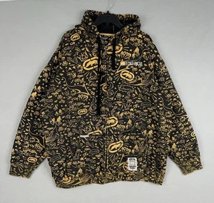 Ecko Hoodie Mens 3XL Black Gold Graffiti AOP Full Zip Jacket Streetwear Y2K Rap - Picture 1 of 19