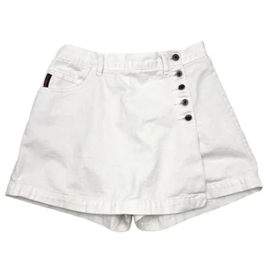Vintage 00s Y2K Union Bay White Denim High Rise Button Down Wrap Skort 9 27x3" - Picture 1 of 15