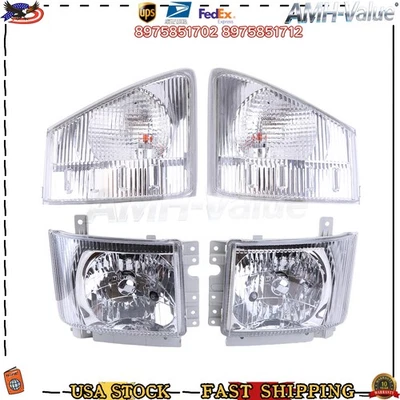 Headlights LEFT and RIGHT Corner Lamps For 2008-2020 ISUZU NPR NPR-HD NQR NRR US - Image 1 of 4