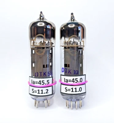 6P14P-EV (6П14П-ЕВ) / EL84 / 6BQ5 PAIRE ASSORTIE (2pcs) Tubes 1978s NEW NOS - Photo 1/3
