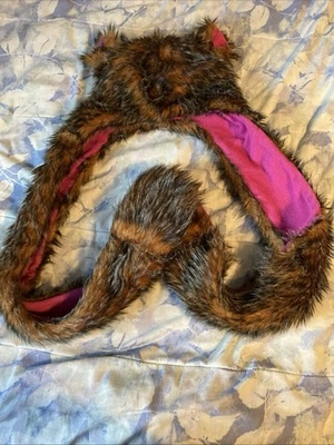 Аризона искусственного меха кошки/кошки 3-в-1 Beanie, шарф, варежки комбинированный, 1 размер - Изображение 1 из 4