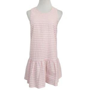 Vestido Lovers + Friends Para Mujer XS Babydoll Mini Sin Mangas Cintura Caída Rosa Rayas - Imagen 1 de 13