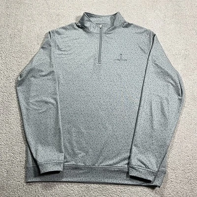 Peter Millar 1/4 Zip Pullover Mens L Drinks Print Streamsong Black Golf Club AOP - Image 1 of 4