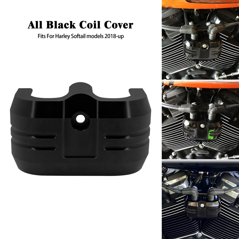 Schwarz Spulenabdeckung Aluminium Für Harley Softail Night Train FXSTB 2018-2024 - Bild 1 von 4