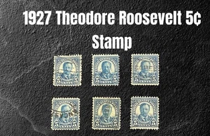 1927 U.S. Theodore Roosevelt 5 Cents Stamps Scott #637 Lot Of 6 SJXX-762 - Picture 1 of 3