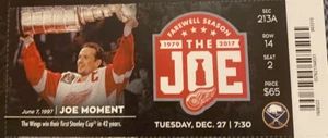 Sabres 2016 Ticket Stub v Red Wings Dan Bylsma 300th NHL Win As Coach Joe Louis - Imagen 1 de 1