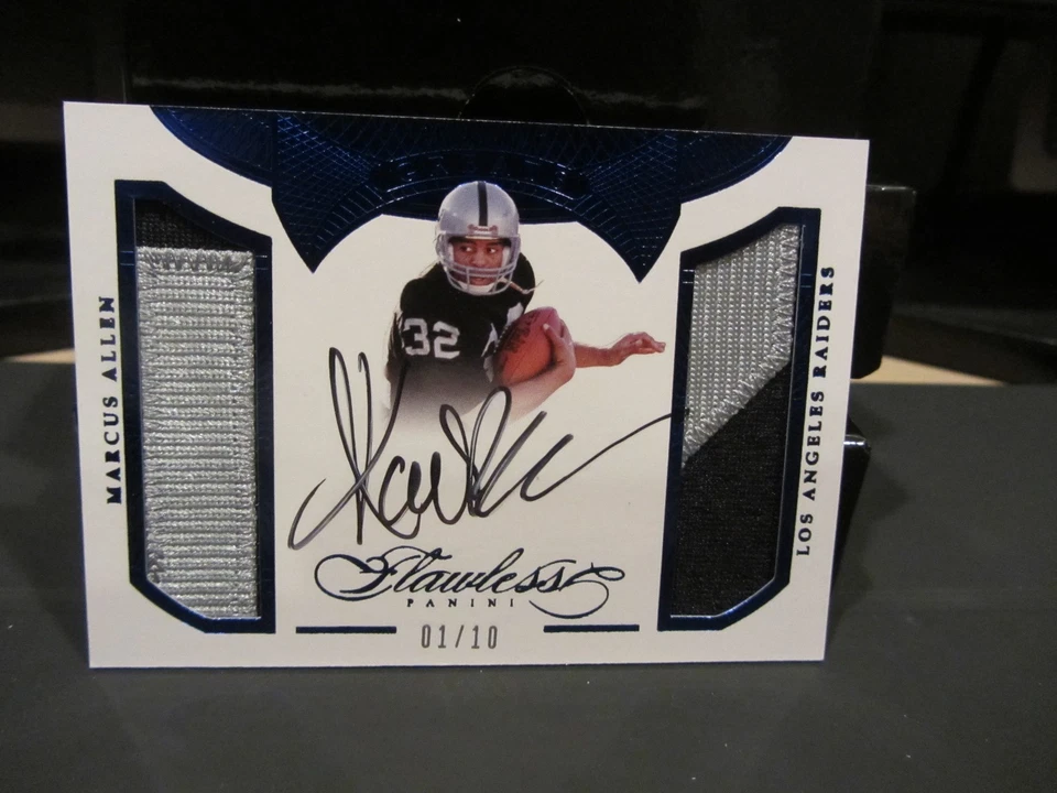 Panini Flawless On Card Autograph Jersey Raiders Marcus Allen 01/10  2016 - Image 1 of 4