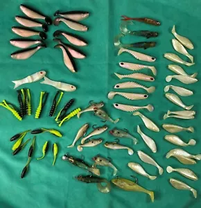 Box of Plastic Swim Fishing Bait Fish 60+ Pieces - Picture 1 of 11